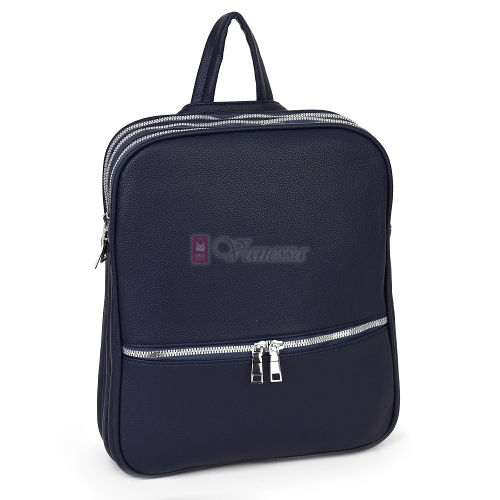  Дамска раница от висококачествена еко кожа в тъмносин цвят. Код: 89548